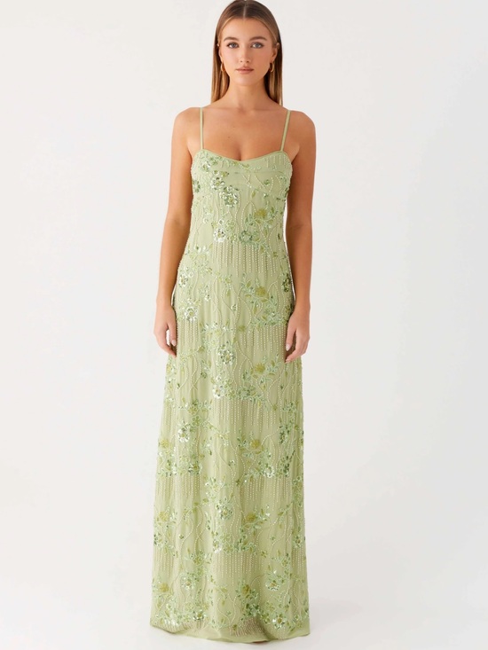 Peppermayo Dresses & Skirts - Peppermayo Celandine Beaded Maxi Dress - Lime